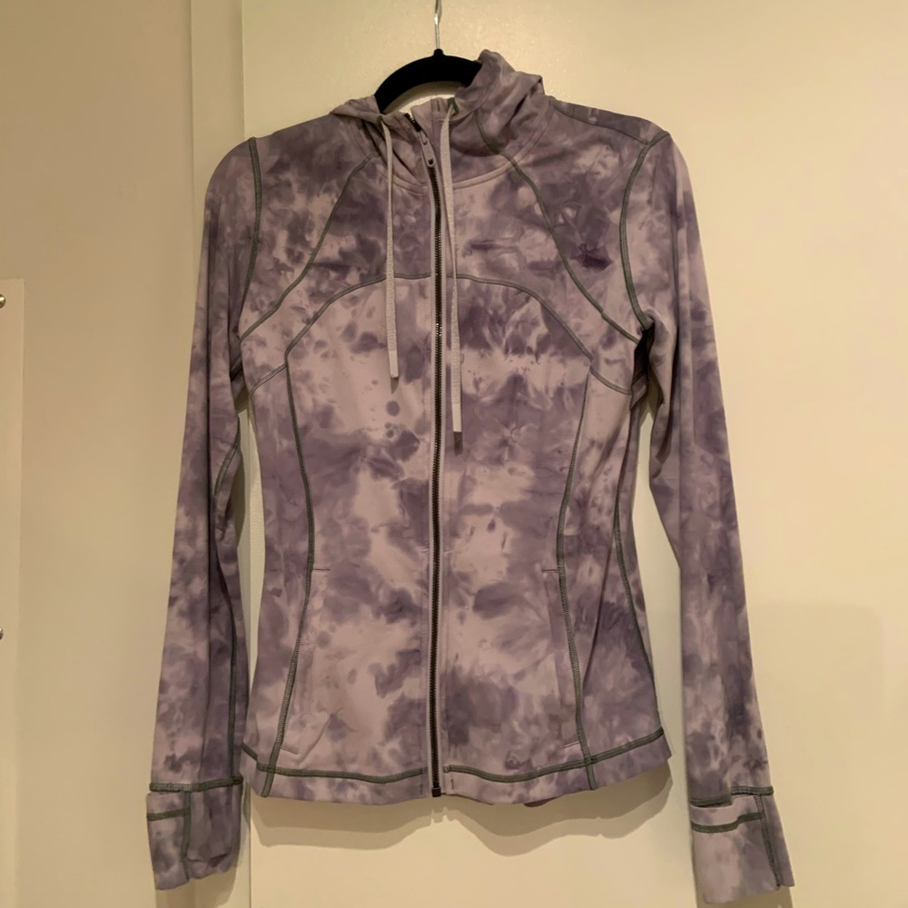 Lululemon hooded define jacket, purple tie dye, size 8